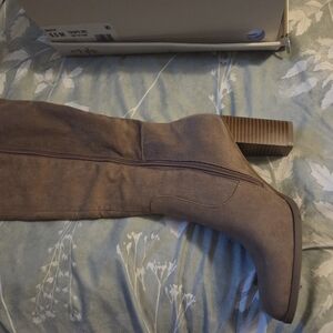 Style & Co. Taupe Heeled Boots with Side Zipper